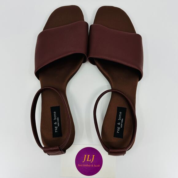 Rag & Bone Women's Ellory Rust Brown Foldable Ankle Strap Sandals Size 36/ 6 US - Picture 9 of 12